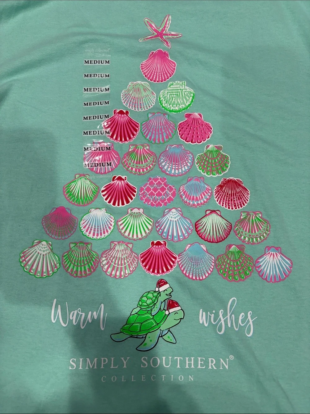Simply Southern Mint Green Short Sleeve Tee with Shell Tree Graphic - Picture 2 of 4